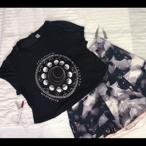 H&M Divided Black Astrology Crop Top